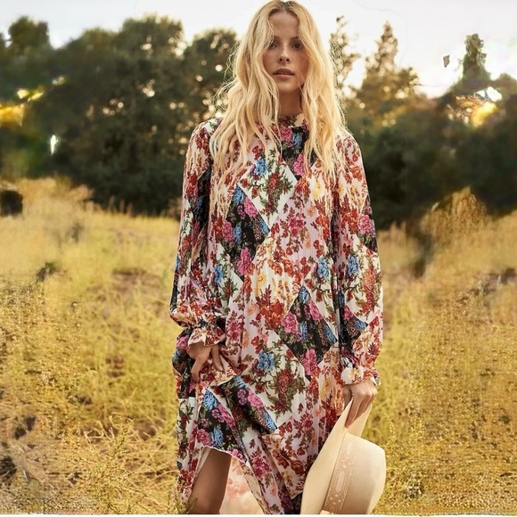 Anthropologie Shara Floral Pleated Midi Dress Size XS - Picture 14 of 15